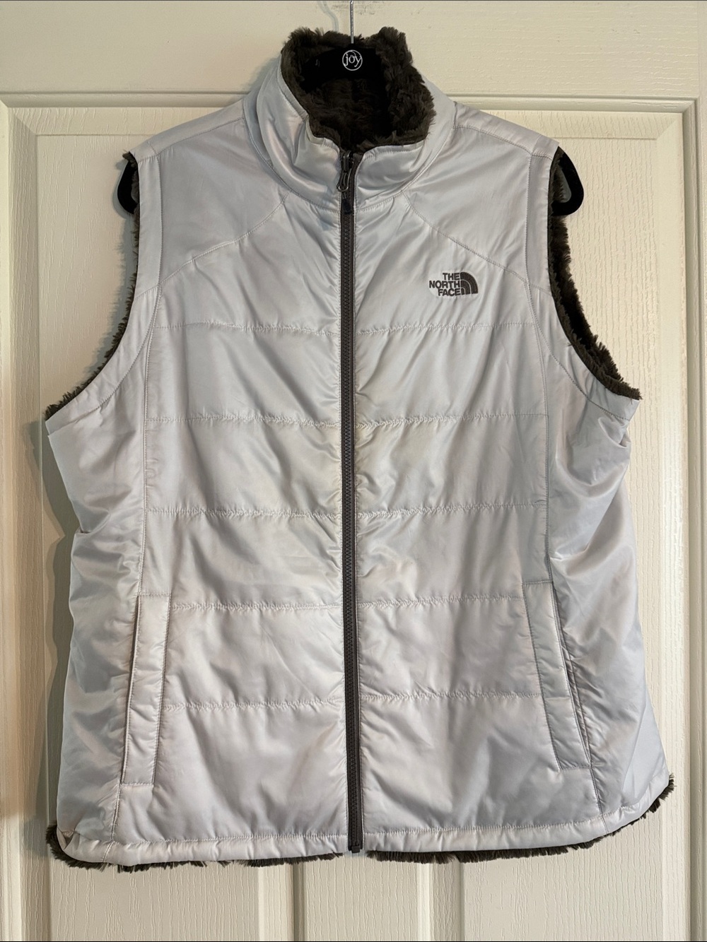 The North Face Women's Light Gray Reversible Fleece Vest